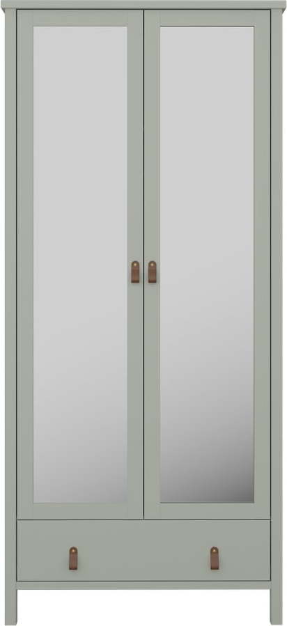 Zelená šatní skříň se zrcadlem 89x195 cm Tromsö - Tvilum Tvilum