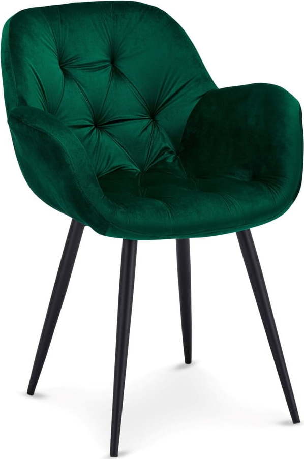Zelené sametové jídelní židle v sadě 2 ks Salina – Furnhouse Furnhouse