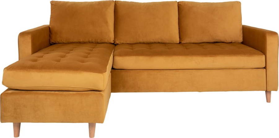 Žlutá sametová variabilní rohová pohovka House Nordic Firenze House Nordic