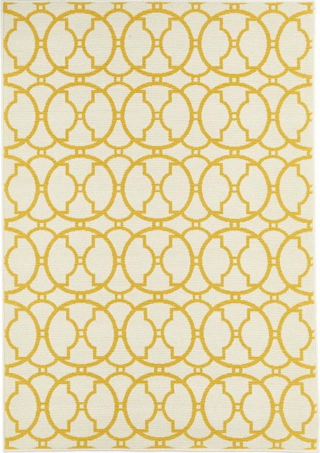 Béžovo-žlutý venkovní koberec Floorita Interlaced