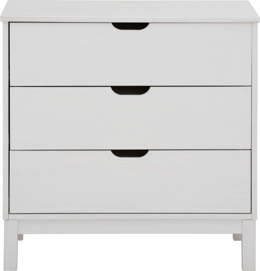 Bílá nízká komoda z borovicového dřeva 76x75 cm Post - Støraa Støraa