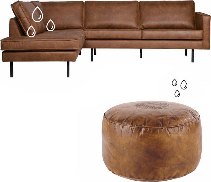 Impregnace bez čištění pětimístné pohovky a taburetu s koženým čalouněním Bonami