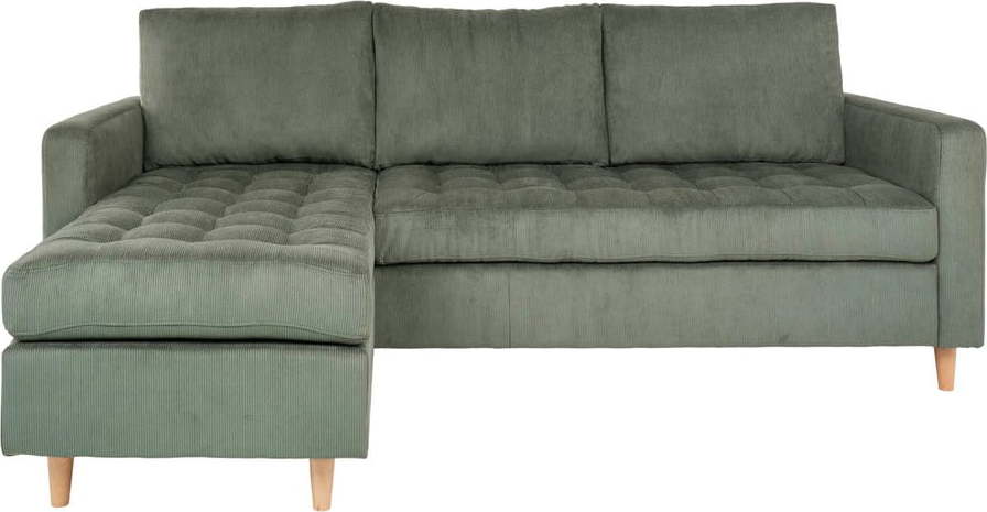 Zelená manšestrová oboustranná rohová pohovka House Nordic Firenze House Nordic