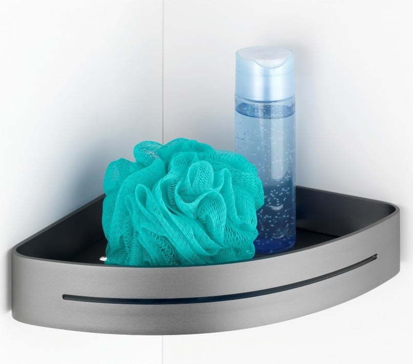 Antracitově šedá rohová polička Wenko Montella WENKO