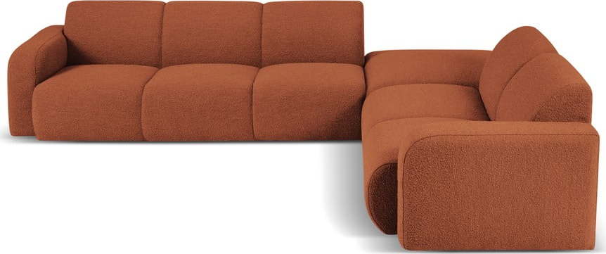 Hnědá rohová pohovka z textilie bouclé (pravý roh) Molino – Micadoni Home Micadoni Home