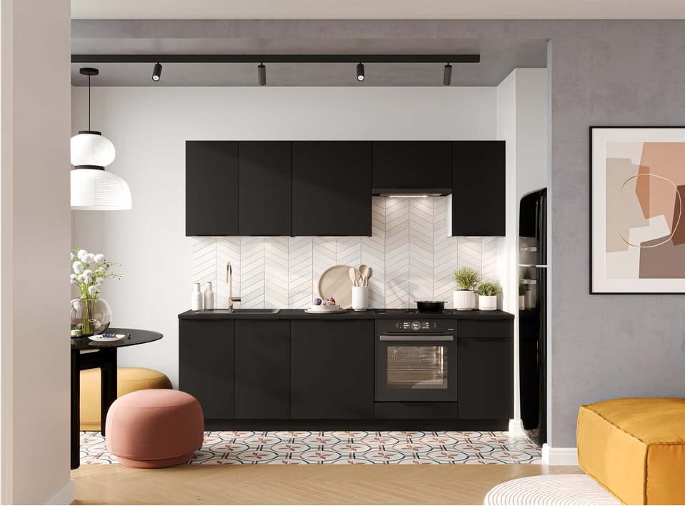 Rovná kuchyně bez pracovní desky 240 cm Dahlia – STOLKAR Stolkar