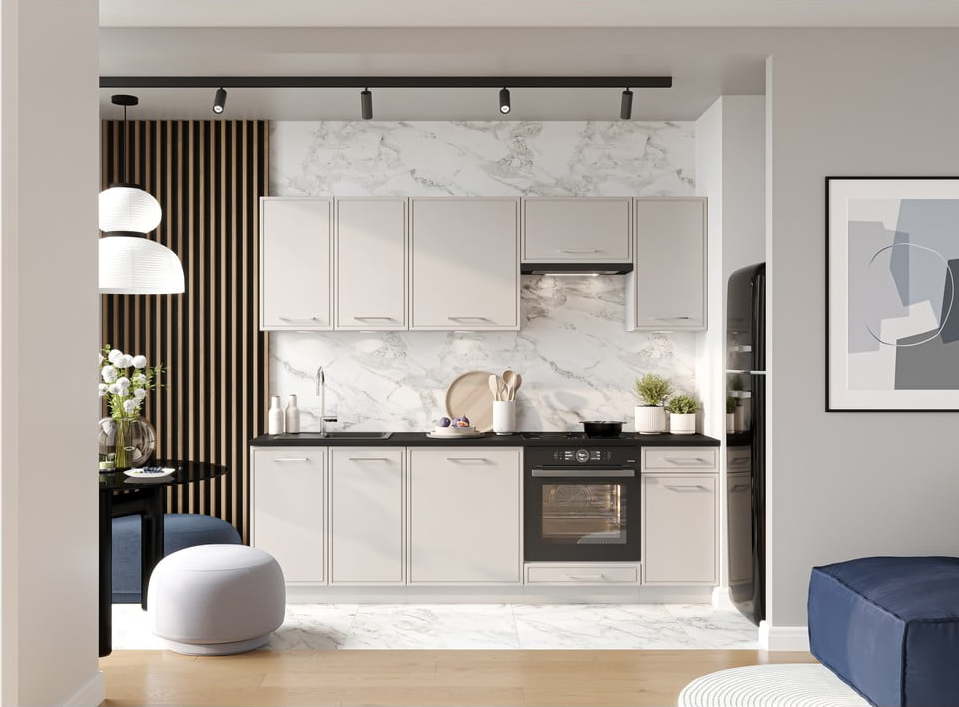 Rovná kuchyně bez pracovní desky 240 cm Jolie – STOLKAR Stolkar