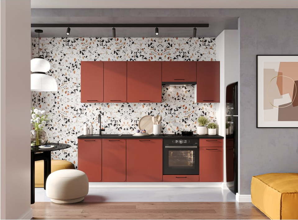 Rovná kuchyně s pracovní deskou 240 cm Milo – STOLKAR Stolkar