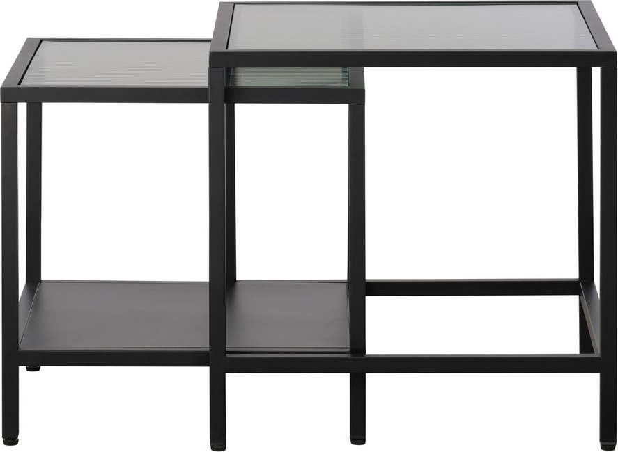 Skleněné odkládací stolky v sadě 2 ks 50x50 cm Bronco – Unique Furniture Unique Furniture