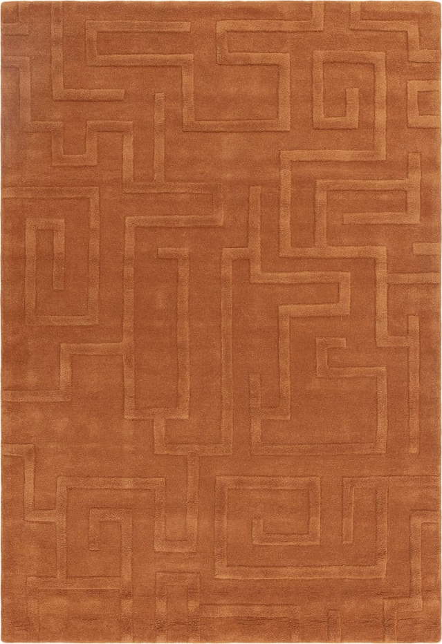 Vlněný koberec v cihlové barvě 200x290 cm Maze – Asiatic Carpets Asiatic Carpets