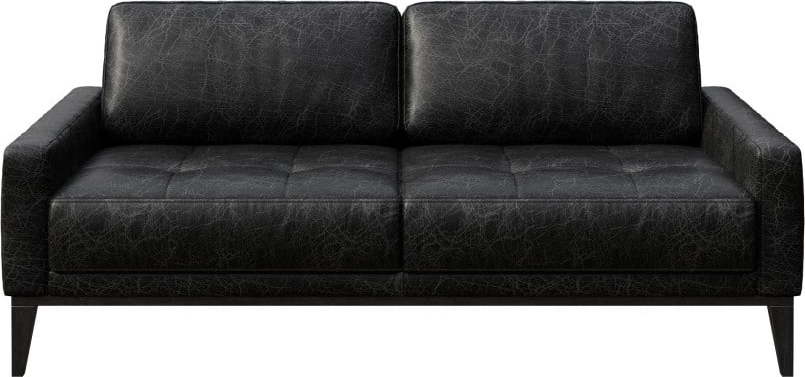 Černá kožená pohovka MESONICA Musso Tufted