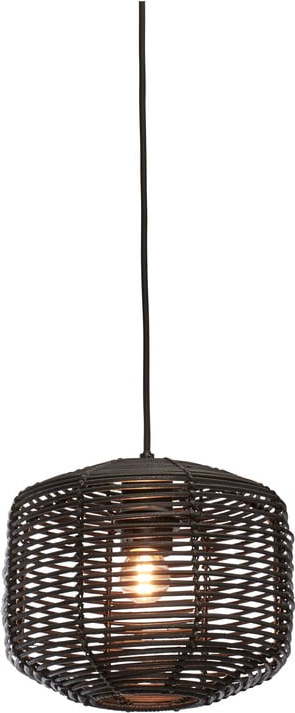 Černé závěsné svítidlo s ratanovým stínidlem ø 25 cm Tanami – Good&Mojo Good&Mojo