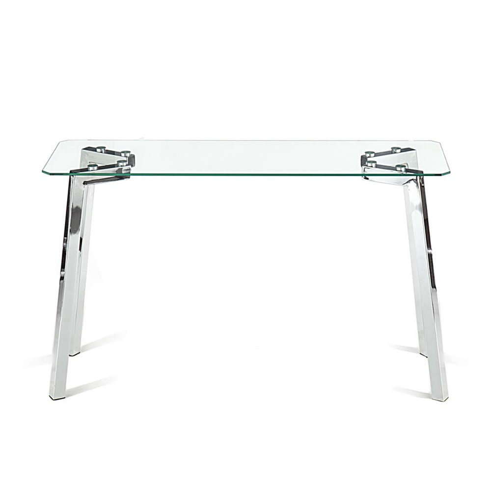 Konzolový stolek se skleněnou deskou ve stříbrné barvě 40x125 cm Kirk – Tomasucci Tomasucci