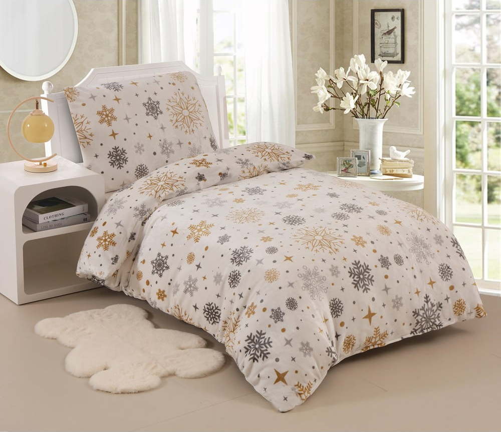 Krémové povlečení na jednolůžko z mikroplyše 140x200 cm Magic – My House My House