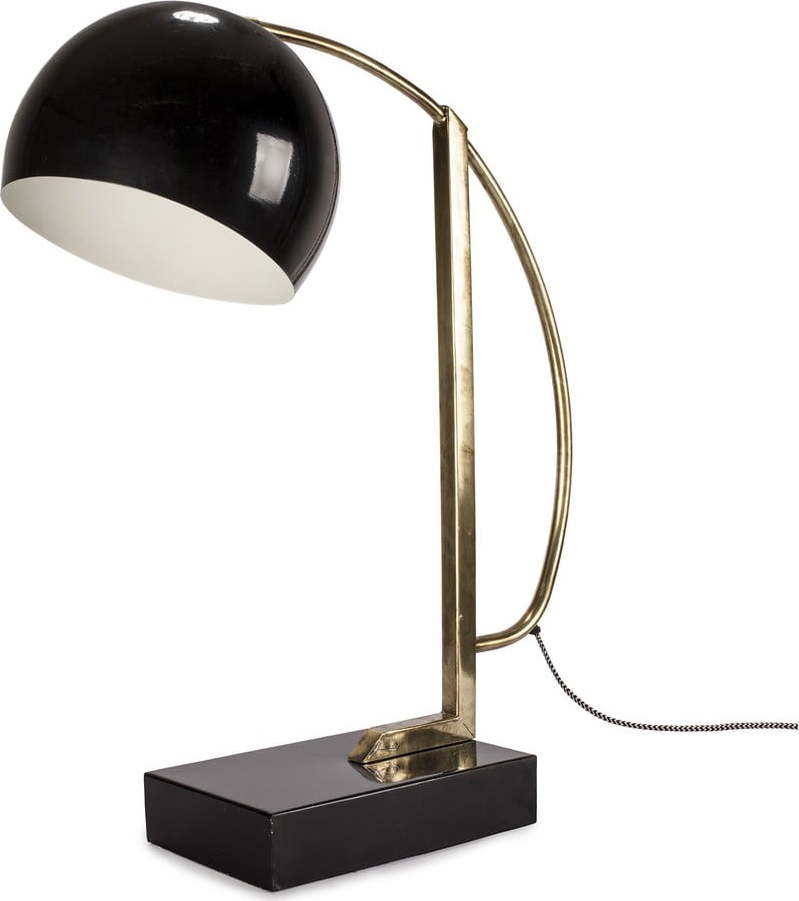 Leskle černá stolní lampa s kovovým stínidlem (výška 56 cm) Antique – HF Living HF Living