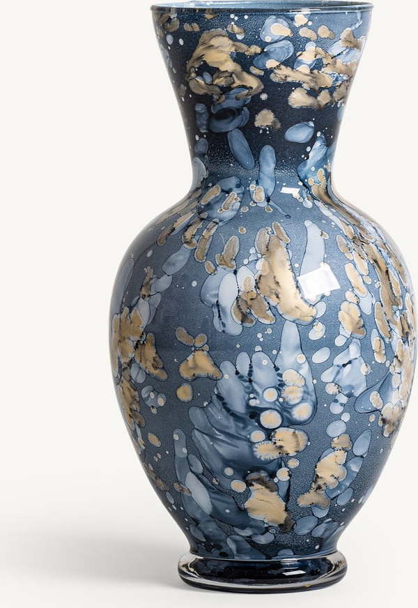 Modrá skleněná ručně malovaná váza Aurora – Burkina Burkina