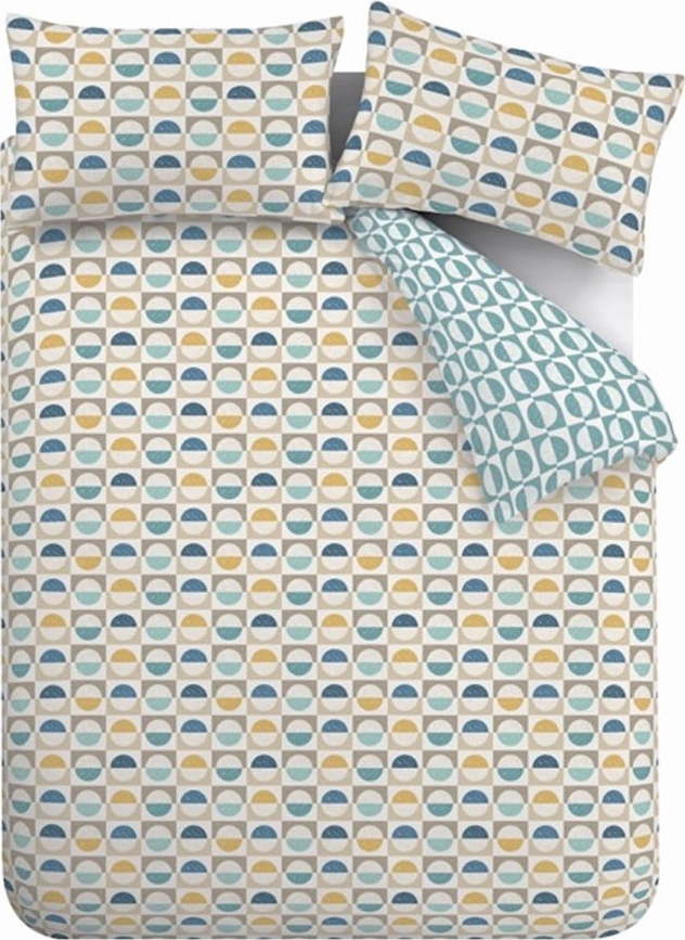 Modro-žluté bavlněné povlečení na dvoulůžko 200x200 cm Retro – Bianca Bianca