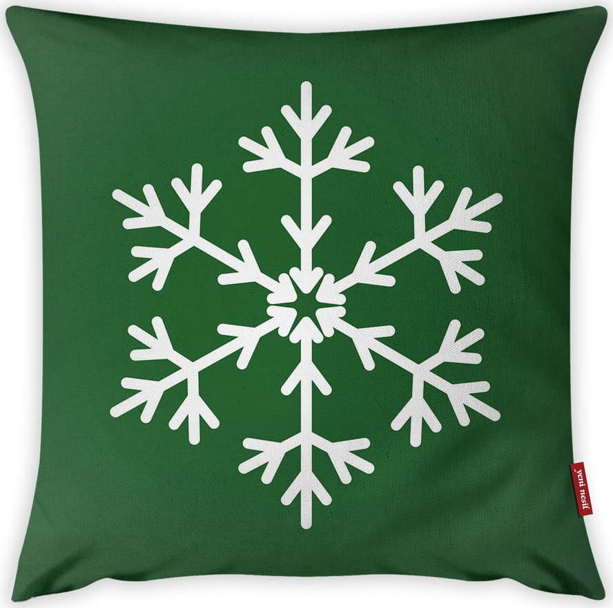 Povlak na polštář Vitaus Christmas Period Green Simple Snowflake