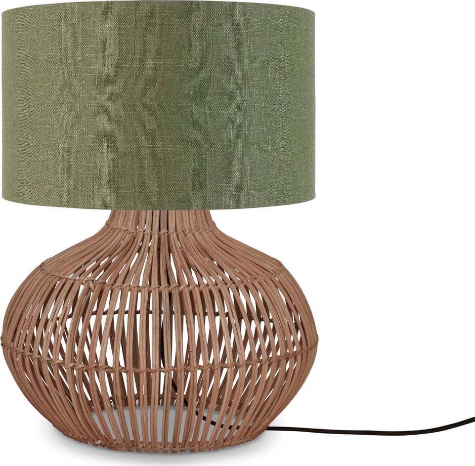 Stolní lampa s textilním stínidlem v zeleno-přírodní barvě (výška 48 cm) Kalahari – Good&Mojo Good&Mojo