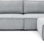 Světle šedá manšestrová rohová pohovka