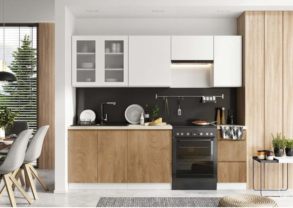 Rovná kuchyně bez pracovní desky 240 cm Amity – STOLKAR Stolkar