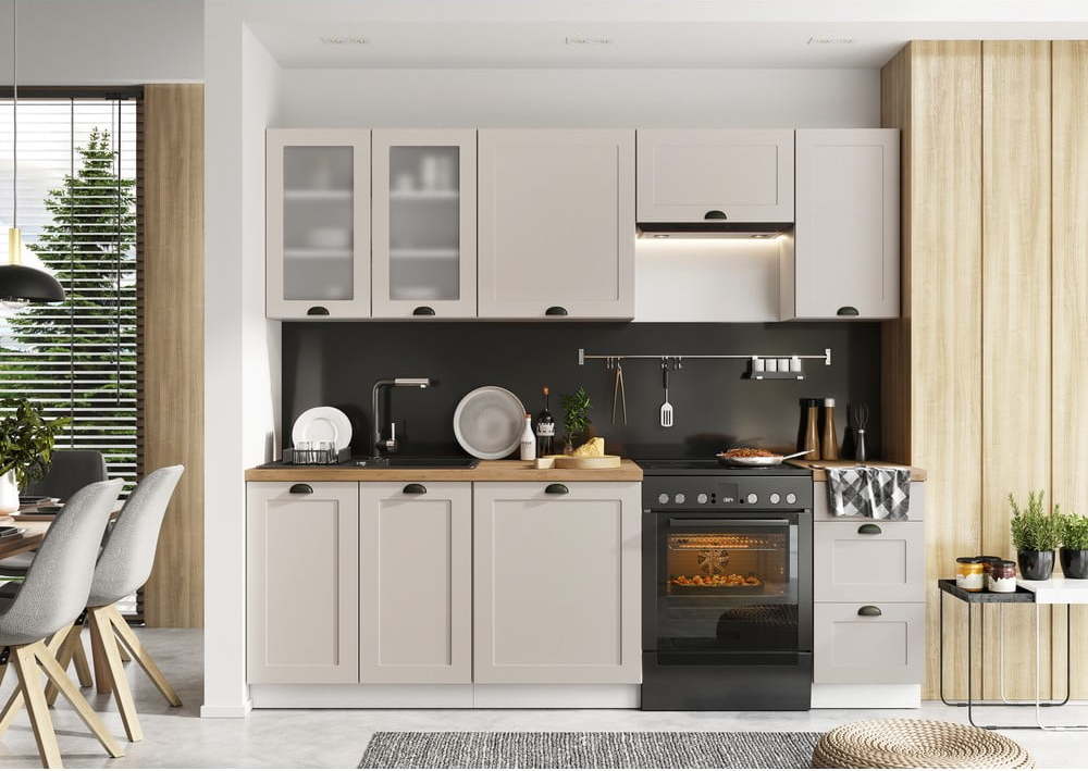 Rovná kuchyně bez pracovní desky 240 cm Kai – STOLKAR Stolkar