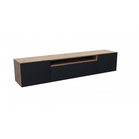 Závěsný televizní stolek RTV Leo Dub artisan-černá 180 cm Furniture