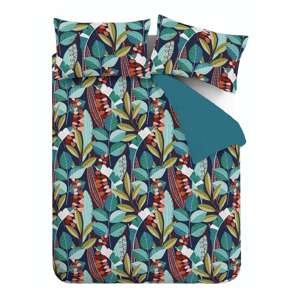 Zeleno-tyrkysové povlečení na jednolůžko 135x200 cm Botanical Leaves – Catherine Lansfield Catherine Lansfield