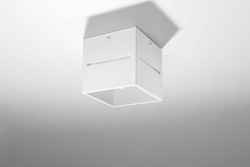 Bílé stropní svítidlo s kovovým stínidlem 10x10 cm Lorum – Nice Lamps Nice Lamps