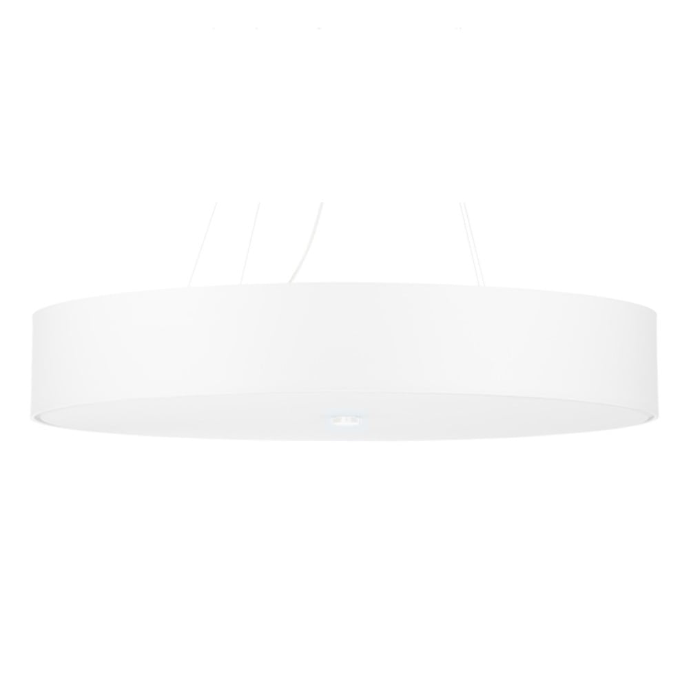 Bílé závěsné svítidlo s textilním stínidlem ø 80 cm Herra – Nice Lamps Nice Lamps