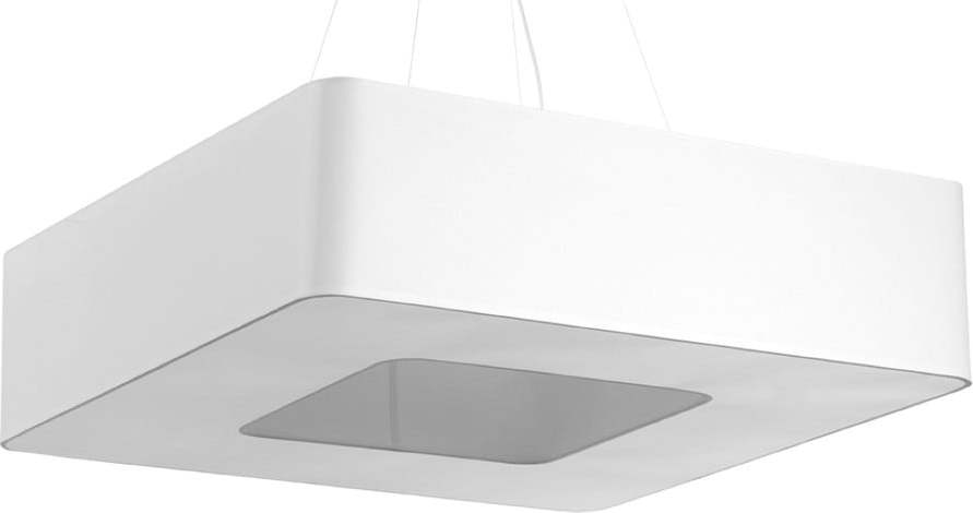 Bílé závěsné svítidlo se skleněno-textilním stínidlem Piano – Nice Lamps Nice Lamps