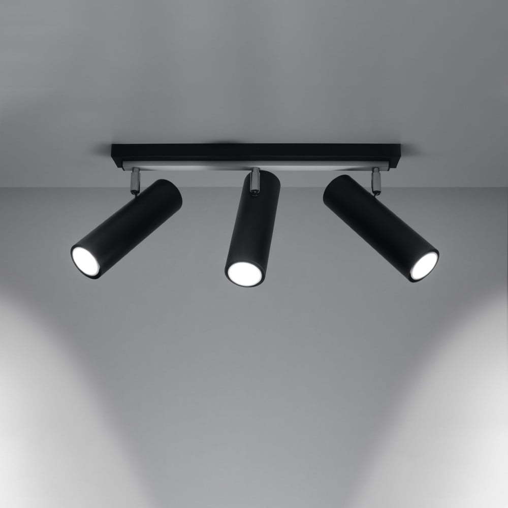 Černé stropní svítidlo 6x45 cm Mira – Nice Lamps Nice Lamps
