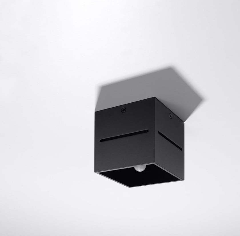 Černé stropní svítidlo s kovovým stínidlem 10x10 cm Lorum – Nice Lamps Nice Lamps