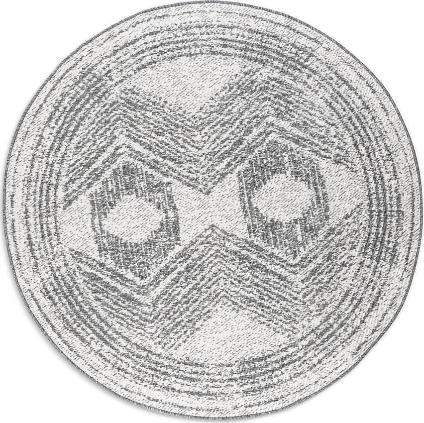 Krémovo-šedý kulatý venkovní koberec ø 140 cm Gemini – Elle Decoration Elle Decoration