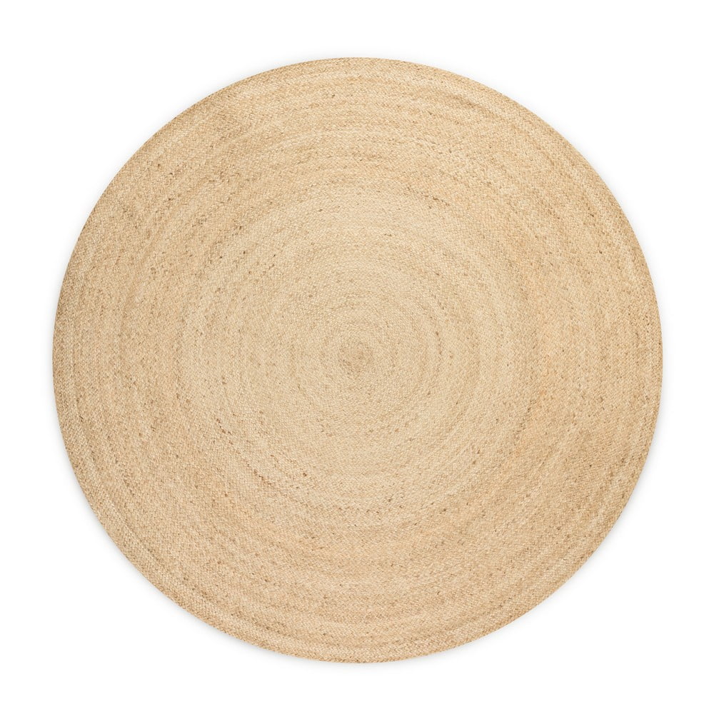 Oboustranný jutový kulatý koberec v přírodní barvě ø 140 cm Braided Ivory – Hanse Home Hanse Home