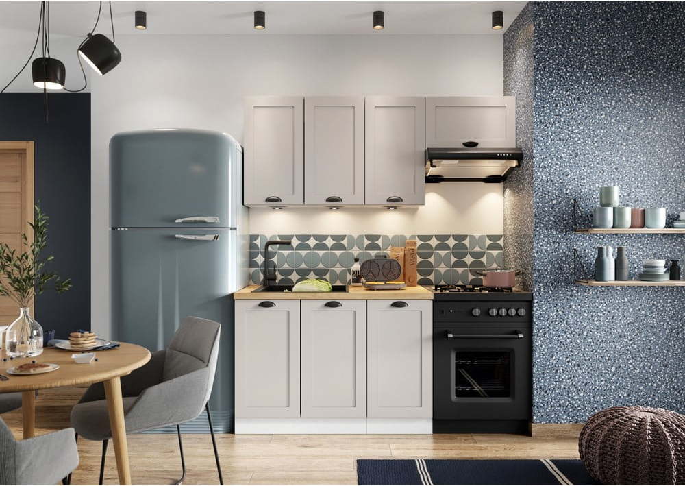 Rovná kuchyně s pracovní deskou (bez montáže) 120–180 cm Kai – STOLKAR Stolkar