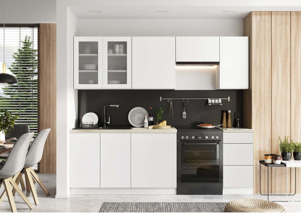 Rovná kuchyně s pracovní deskou (bez montáže) 180–240 cm Amity – STOLKAR Stolkar