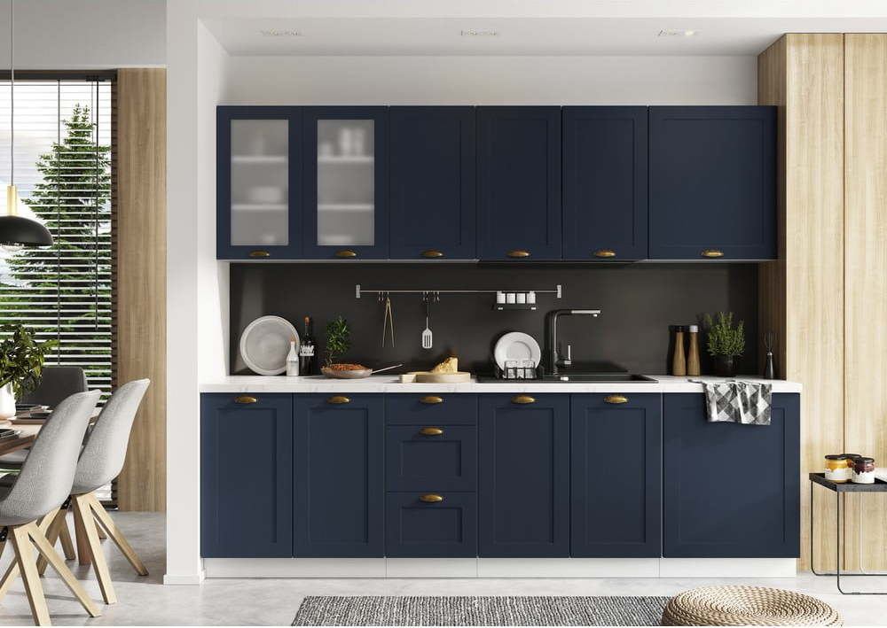 Rovná kuchyně s pracovní deskou (bez montáže) 260 cm Kai – STOLKAR Stolkar