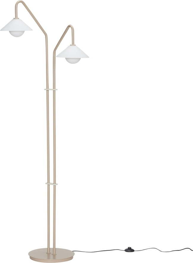 Béžová stojací lampa se skleněným stínidlem (výška 165 cm) Come – Hübsch Hübsch