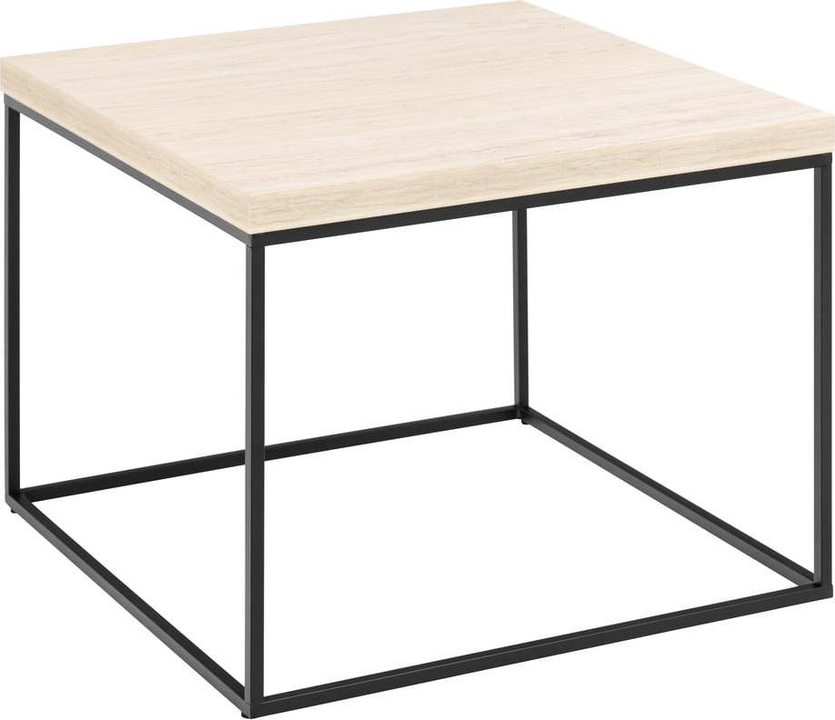 Béžový konferenční stolek s deskou v dekoru mramoru 60x60 cm Barossa – Actona Actona