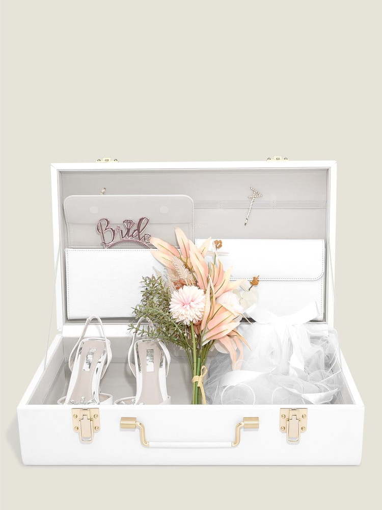 Bílý dekorativní úložný box z umělé kůže 50x30x15 cm – Stackers Stackers
