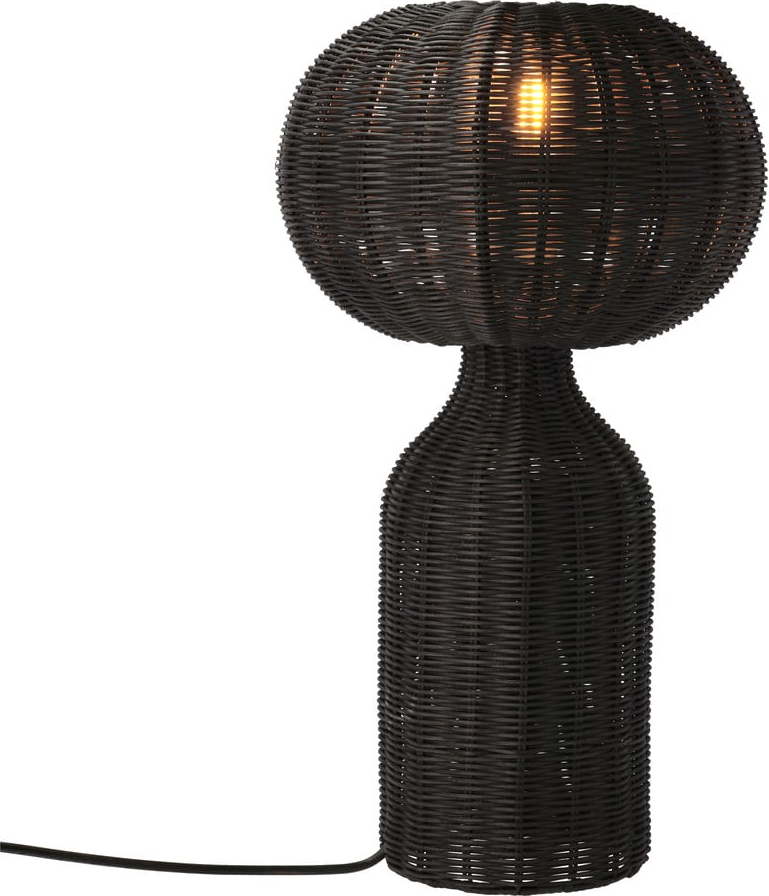 Černá stolní lampa s ratanovým stínidlem (výška 43 cm) Werna – Villa Collection Villa Collection