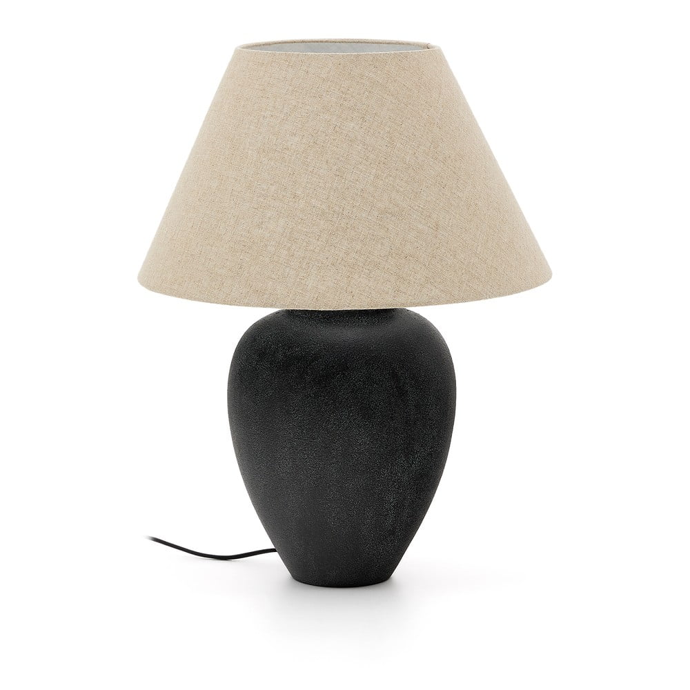 Černo-béžová stolní lampa s textilním stínidlem (výška 60 cm) Mercadal – Kave Home Kave Home