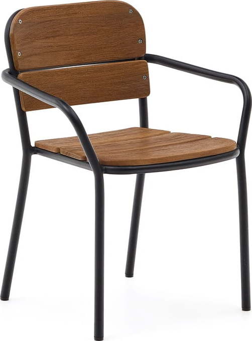 Černo-hnědá dřevěno-kovová zahradní židle Algueret – Kave Home Kave Home