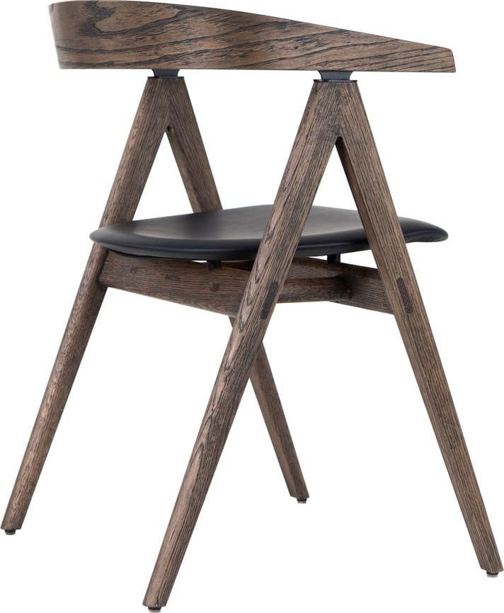 Černo-hnědá jídelní židle z dubového dřeva Ava – Gazzda Gazzda