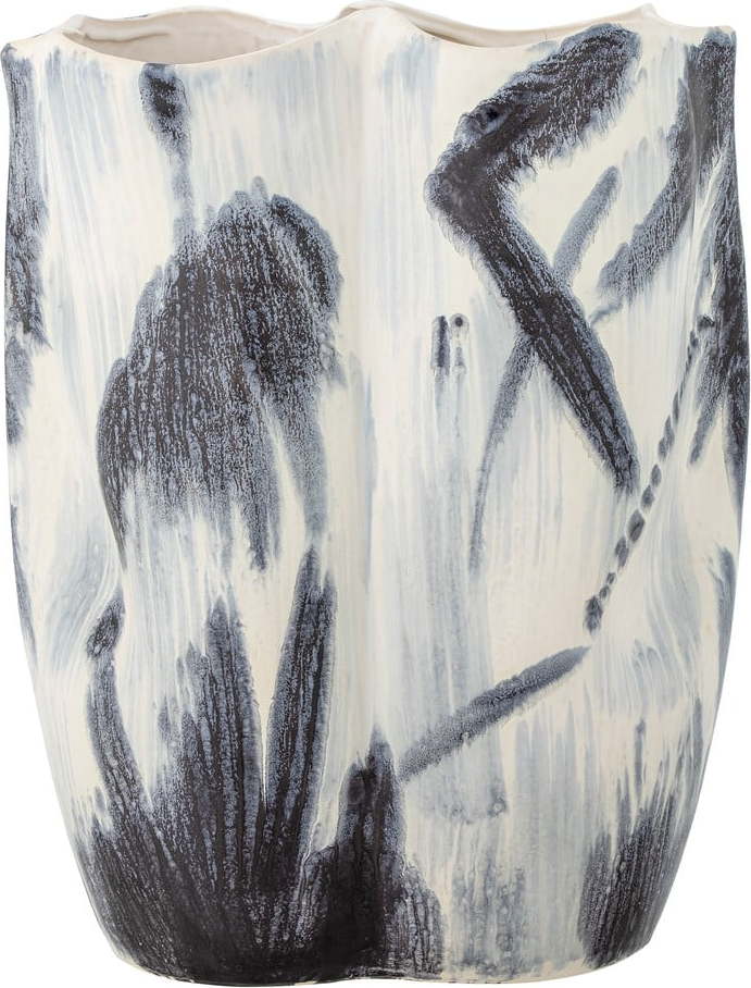 Černobílá váza z kameniny (výška 37 cm) Elira – Bloomingville Bloomingville