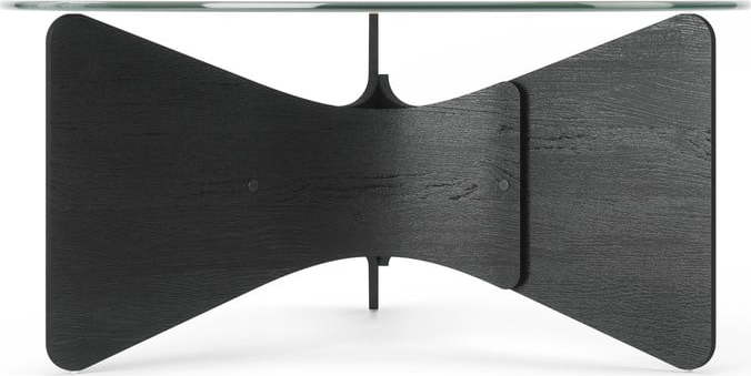 Černý kulatý konferenční stolek se skleněnou deskou 87x87 cm Madera – Umbra Umbra