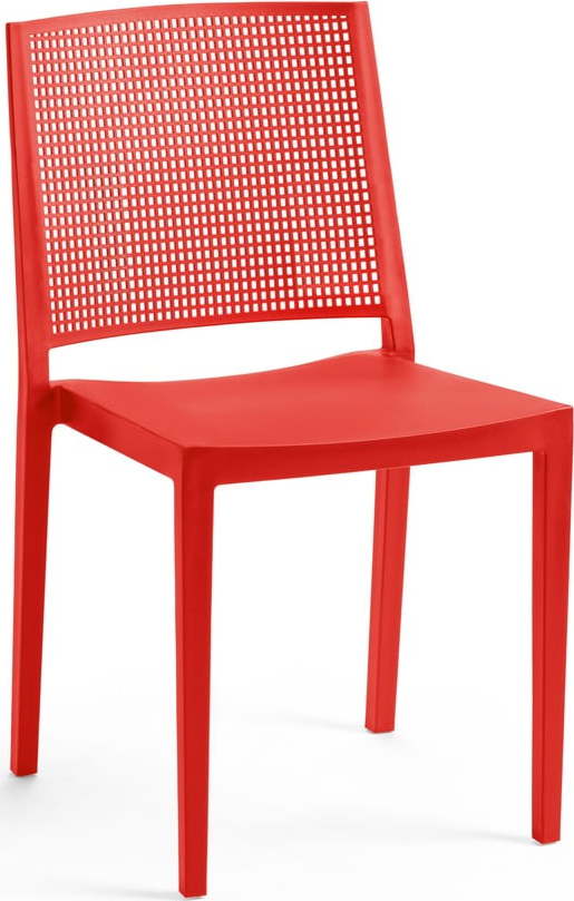 Červená plastová zahradní židle Grid – Rojaplast Rojaplast