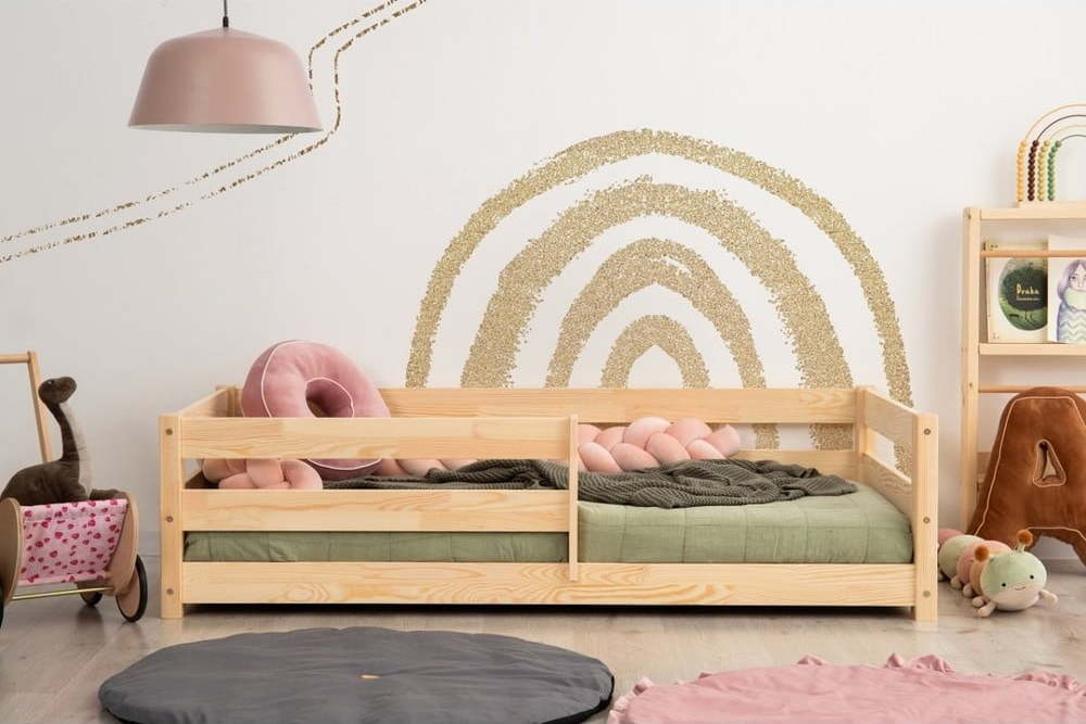 Dětská postel z borovicového dřeva v přírodní barvě 90x160 cm Mila CPD – Adeko Adeko