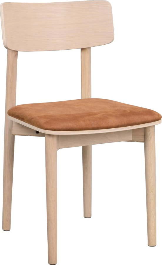 Jídelní židle z imitace kůže v koňakově hnědo-přírodní barvě v sadě 2 ks Wolcott – Rowico Rowico